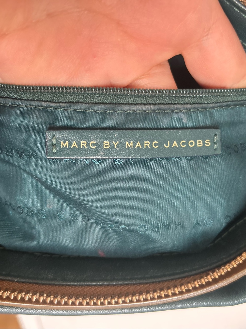 Marc by Marc Jacobs Colorblock Leather Crossbody Bag Teal Navy Purple - Picture 13 of 15